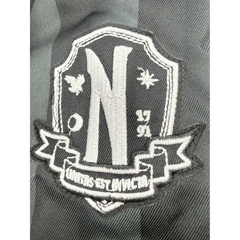 Spirit Wednesday Addams Uniform Child Medium 8-10 Grey Black Excellent Costume